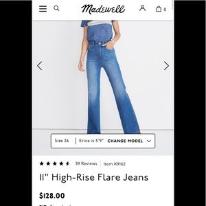 Madewell High Rise Flare Jeans Size 30